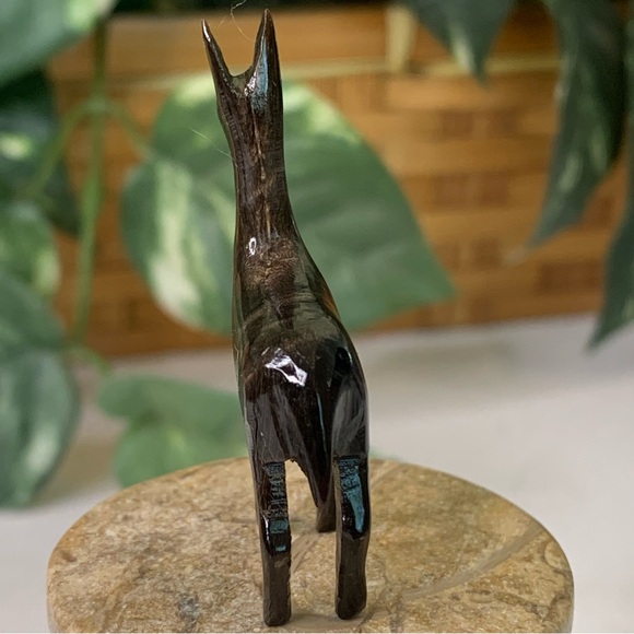 Vintage Natural Water Buffalo Horn Hand-Carved DEER Sculpture Miniature Figurine - Picture 9 of 15